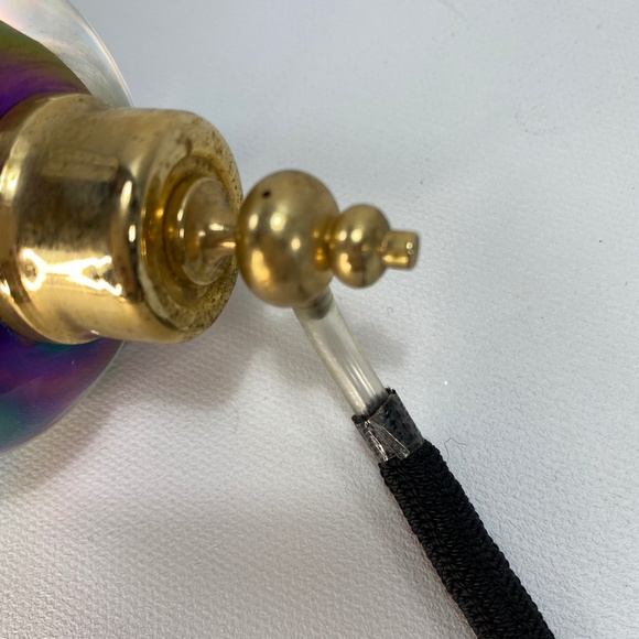 Vtg Royal Limited Cobalt Crystal Perfume Atomizer Bottle Iridescence Tassel - Picture 9 of 16